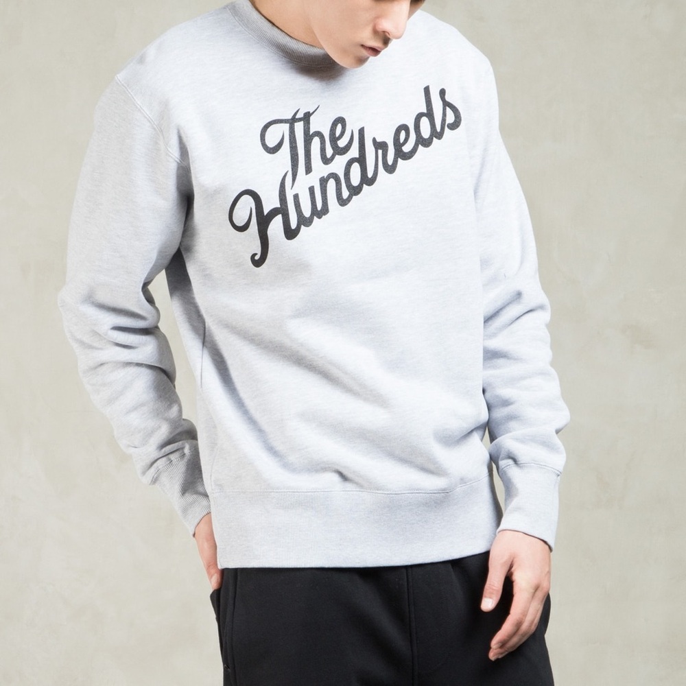 The Hundreds Forever Slant Crewneck Sweatshirt Athletic Heather Size Large